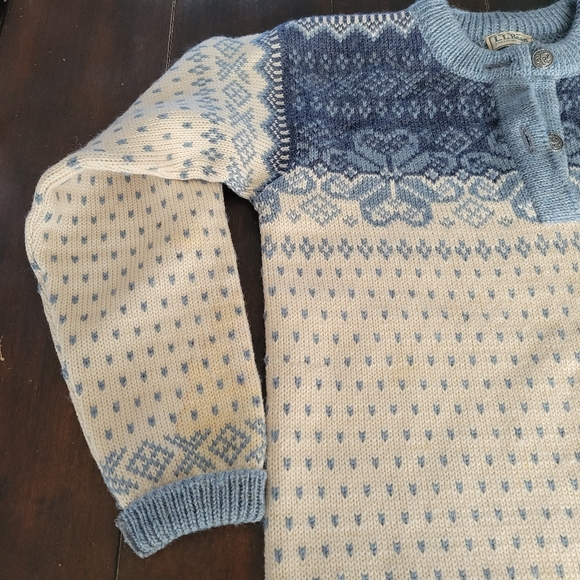 Vintage LL Bean 100% Wool Sweater Size 42/XL Made In Norway - Picture 6 of 16
